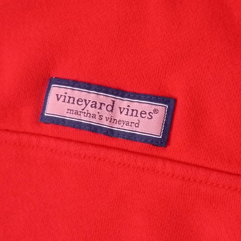 Vineyard Vines Mens XL Red Shep Shirt Quarter Zip Pullover Cotton 6K0483 Martha